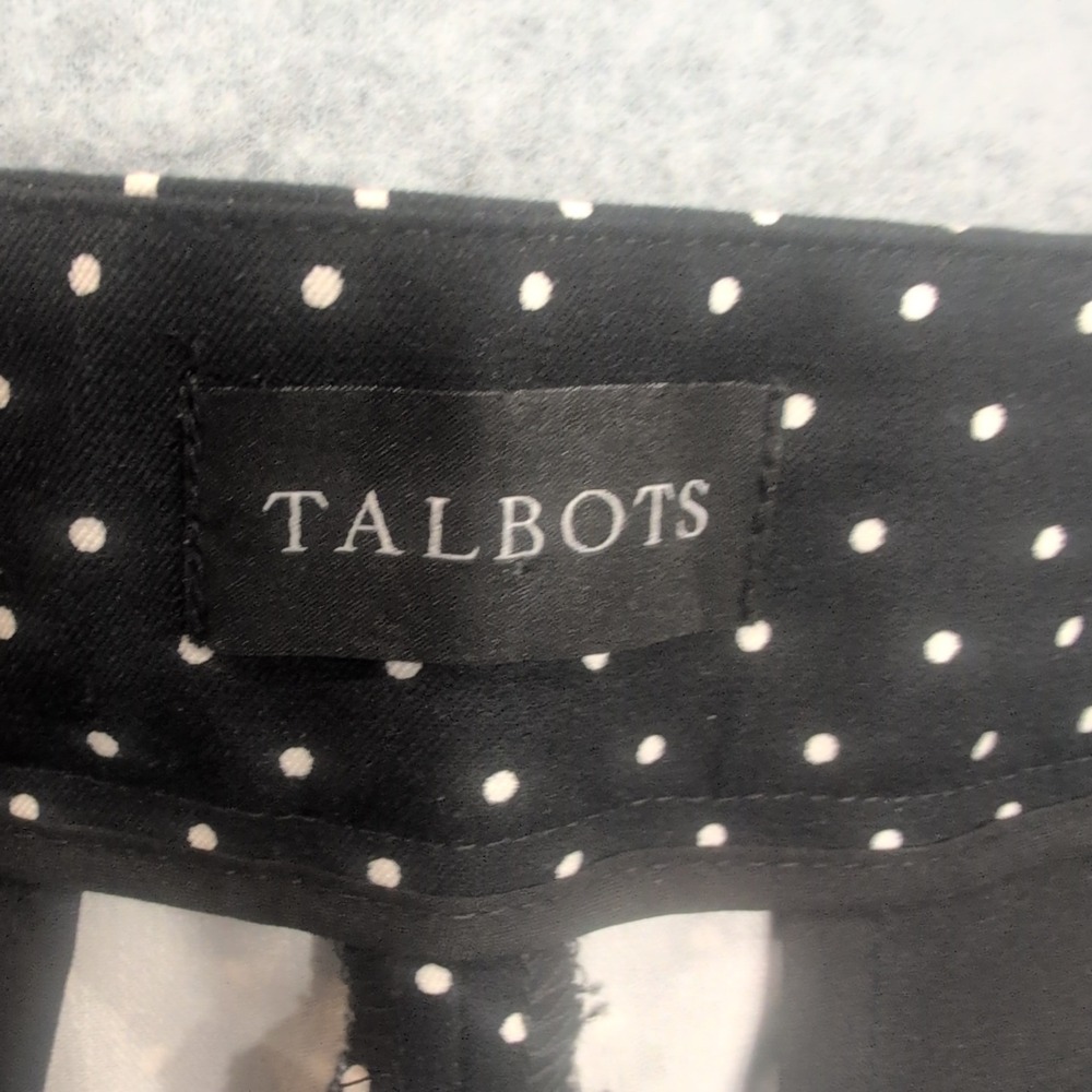 Talbots Chatham Ankle Pants Black White Polka Dot Size 14P‎ - Picture 2 of 5